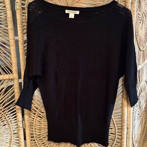Black 3/4 sleeve sweater with lace